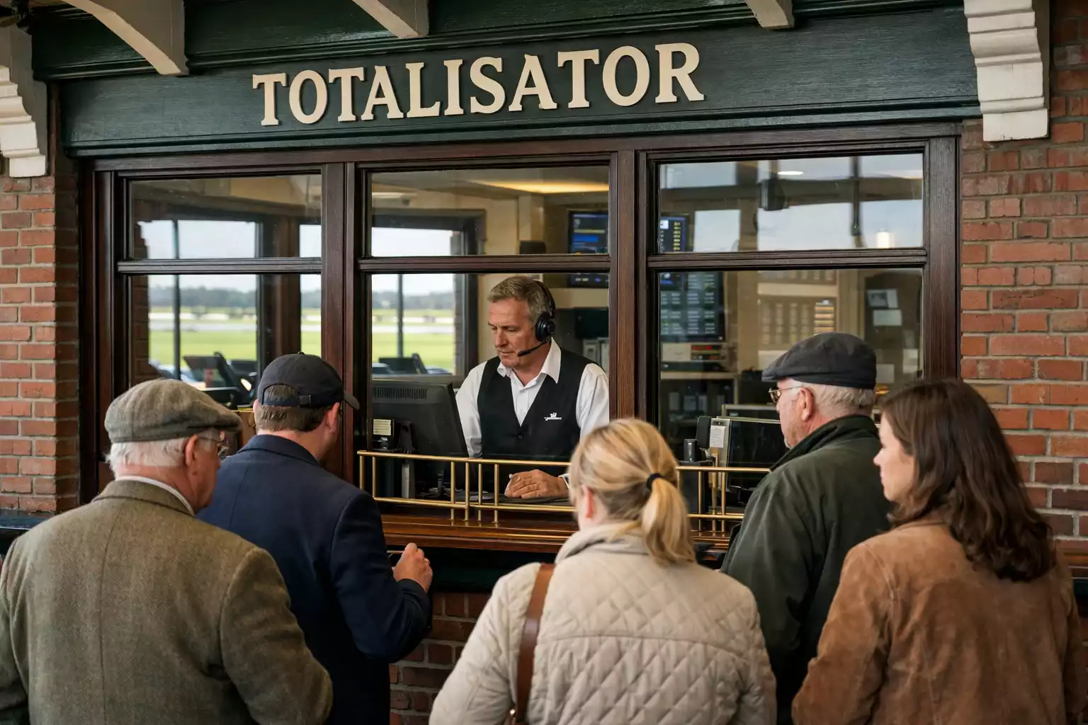 Klassiek totalisator loket op een Nederlandse renbaan